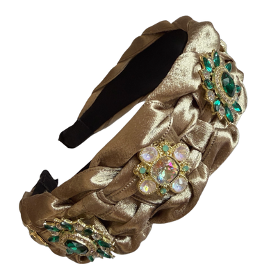 Goldene Blütenpracht — Geflochtener Statement‑Haarreif