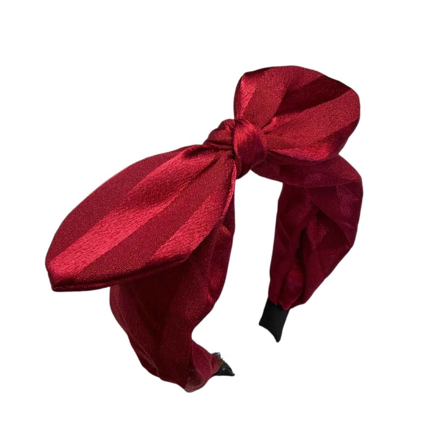 Retro‑Shine — Uni‑Gestreifter Hairband mit elegantem Glanz & Schleife