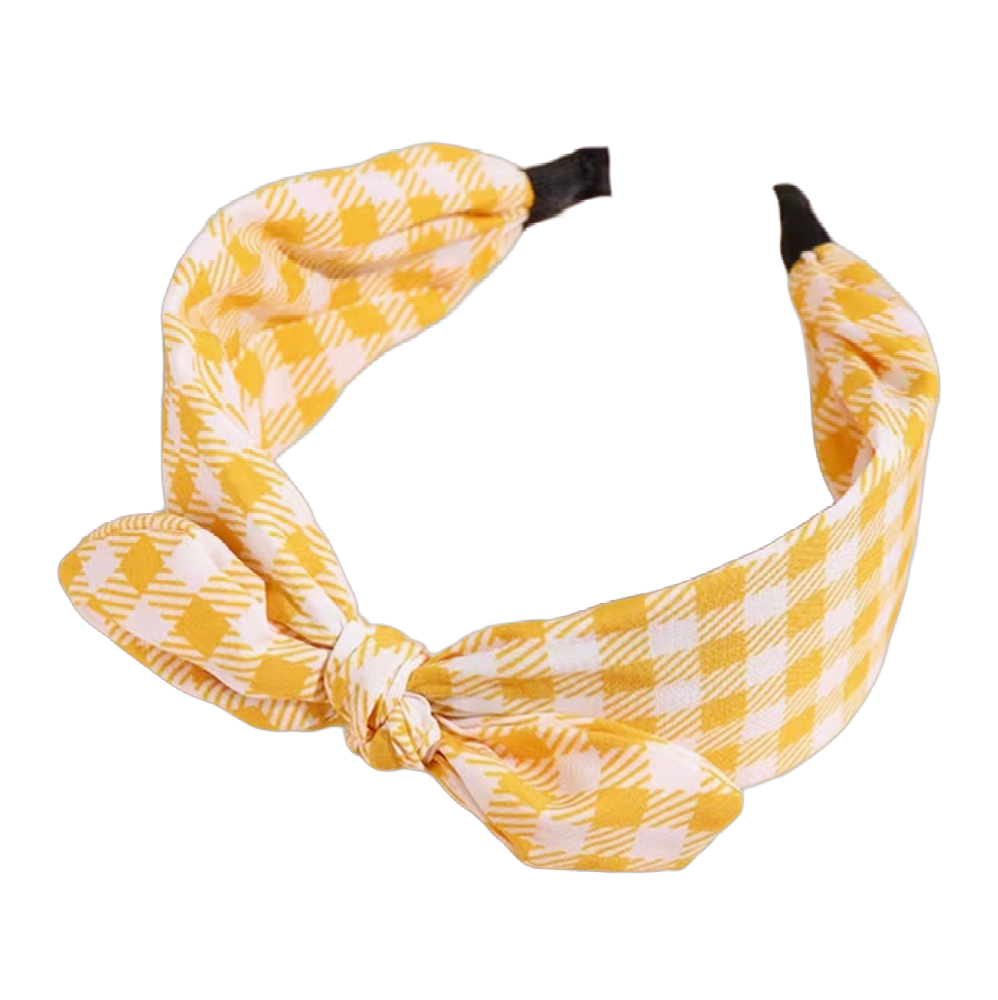 Swinging Karo: Rockabilly Haarreif zweifarbig mit Zierschleife