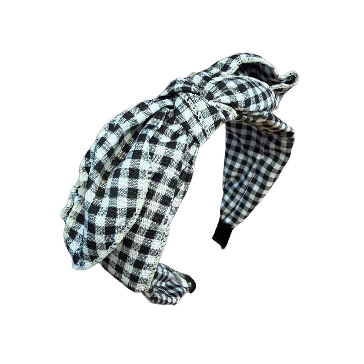 Karo‑Kuss — Rockabilly‑Haarreif mit großer Schleife
