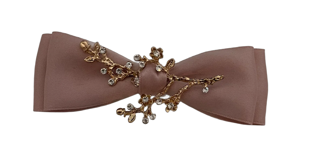 Haarklammer Satin Zweig Strasssteinchen