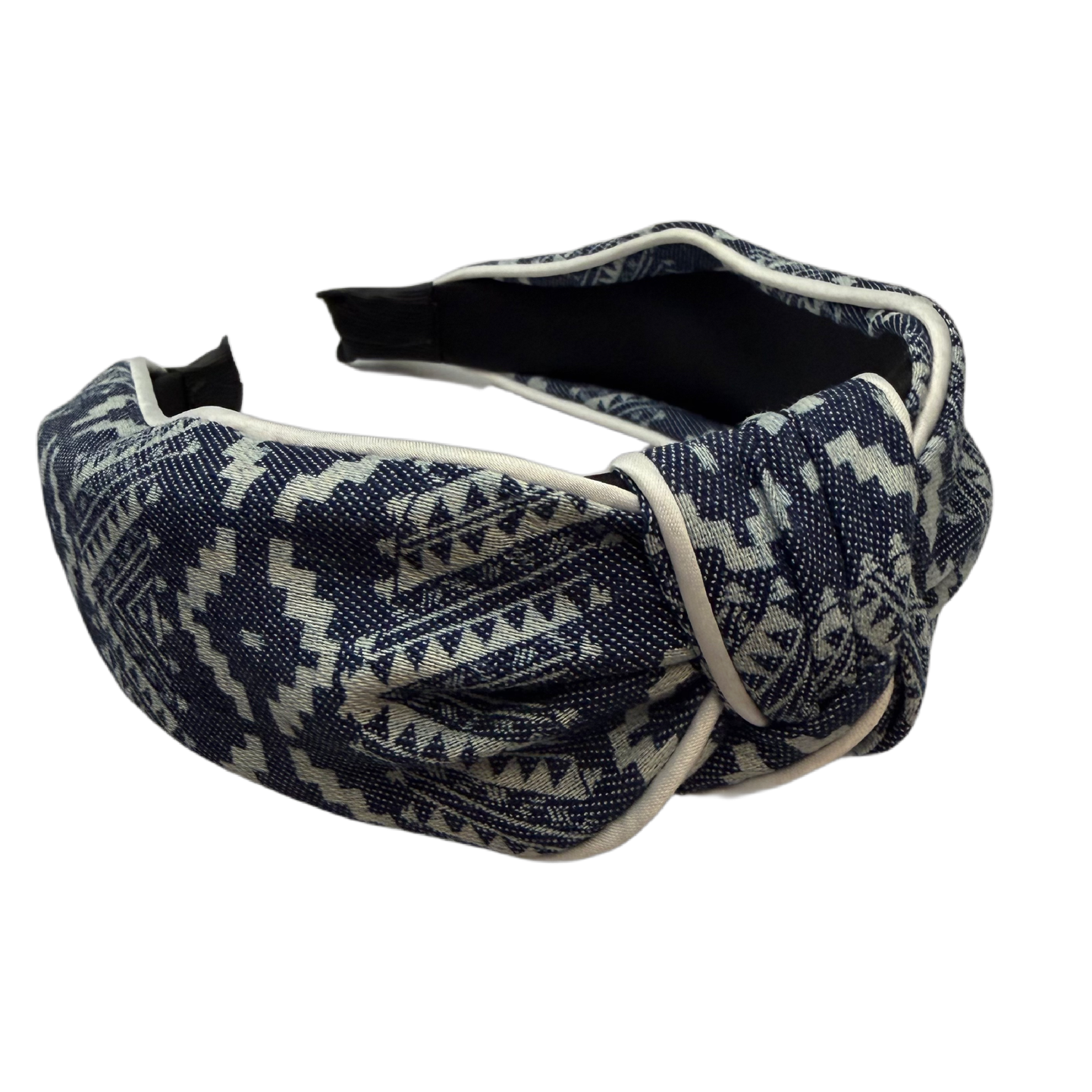 Denimpoesie — Reif mit mittigem Knoten und weißer Einfassung