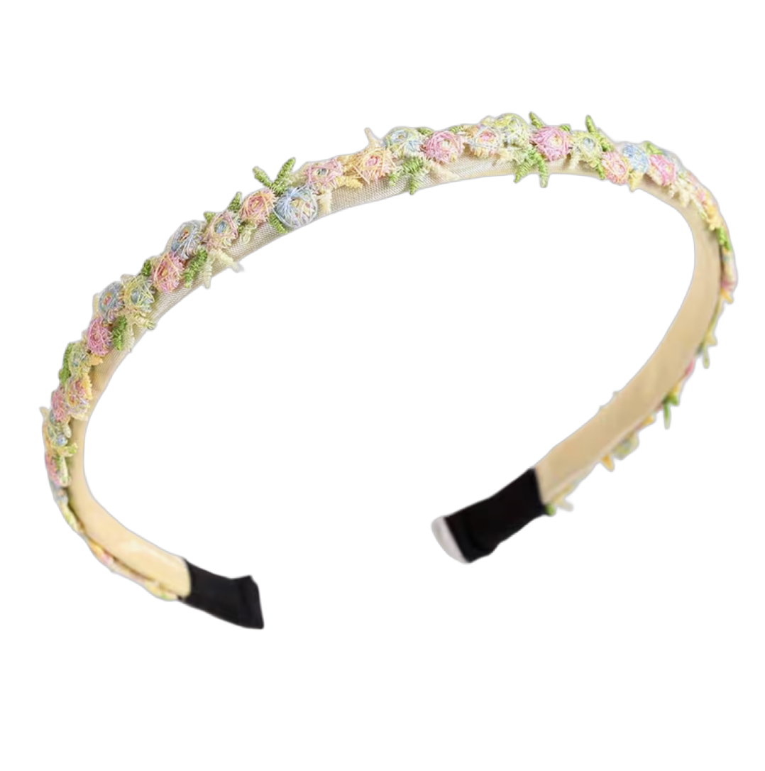 Schmaler Haarreifen mit kleinen Blümchen – Zart, feminin und romantisch