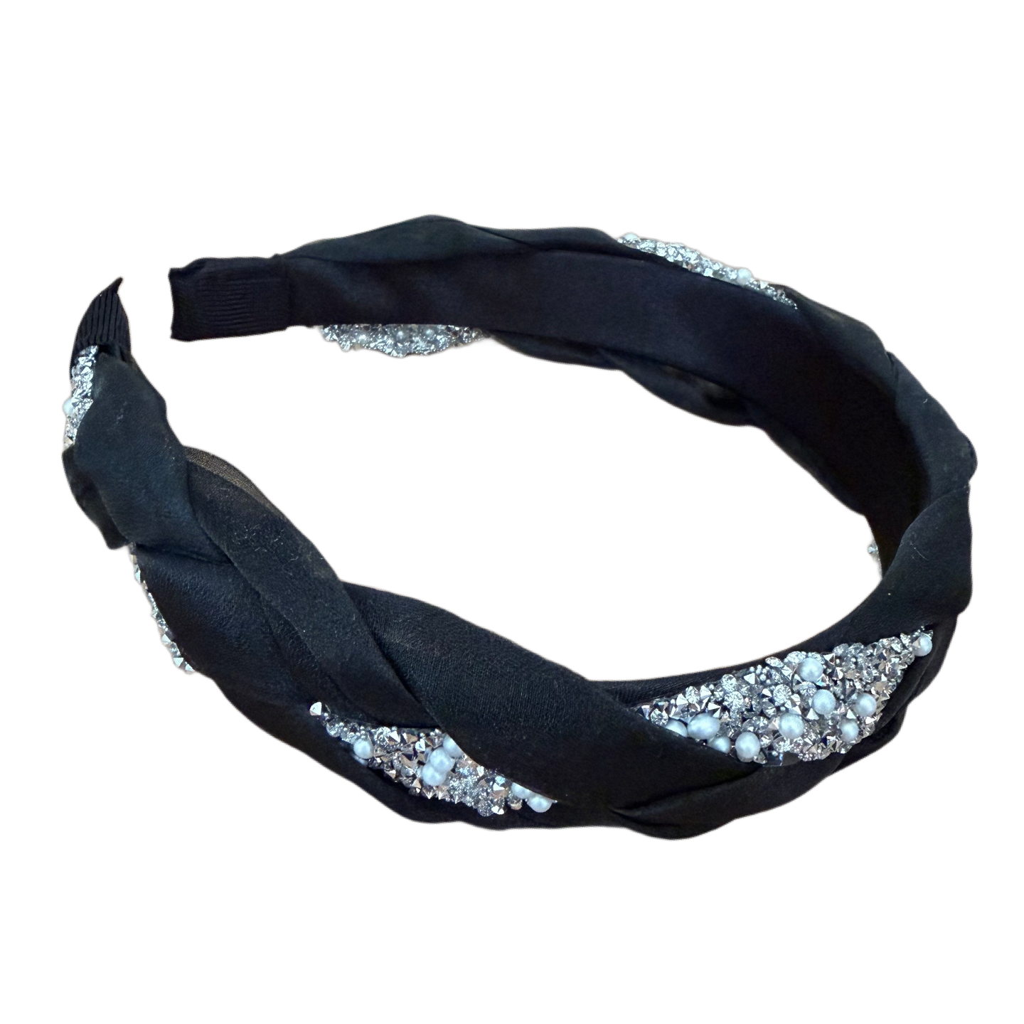 Glamour Braid – Eleganter geflochtener Haarreifen mit Strass & Perlen