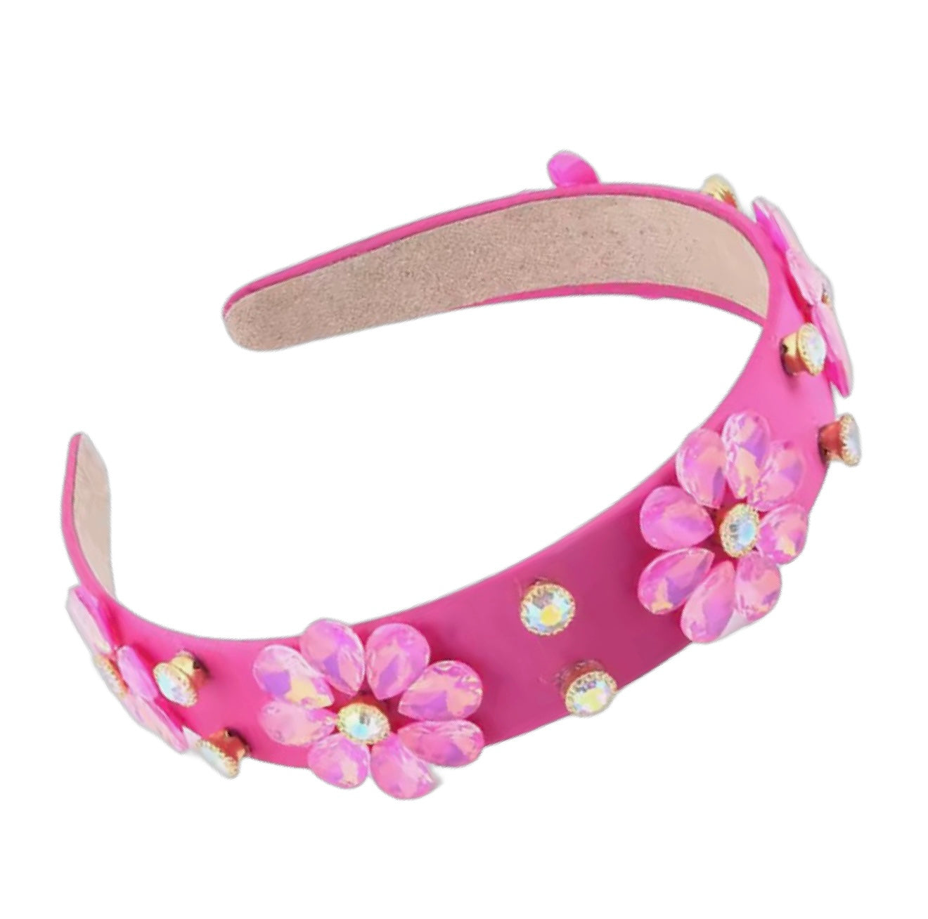 Satin-Haarreifen mit Strassblüten & funkelnden Strasssteinen – Eleganter Glamour für dein Haar