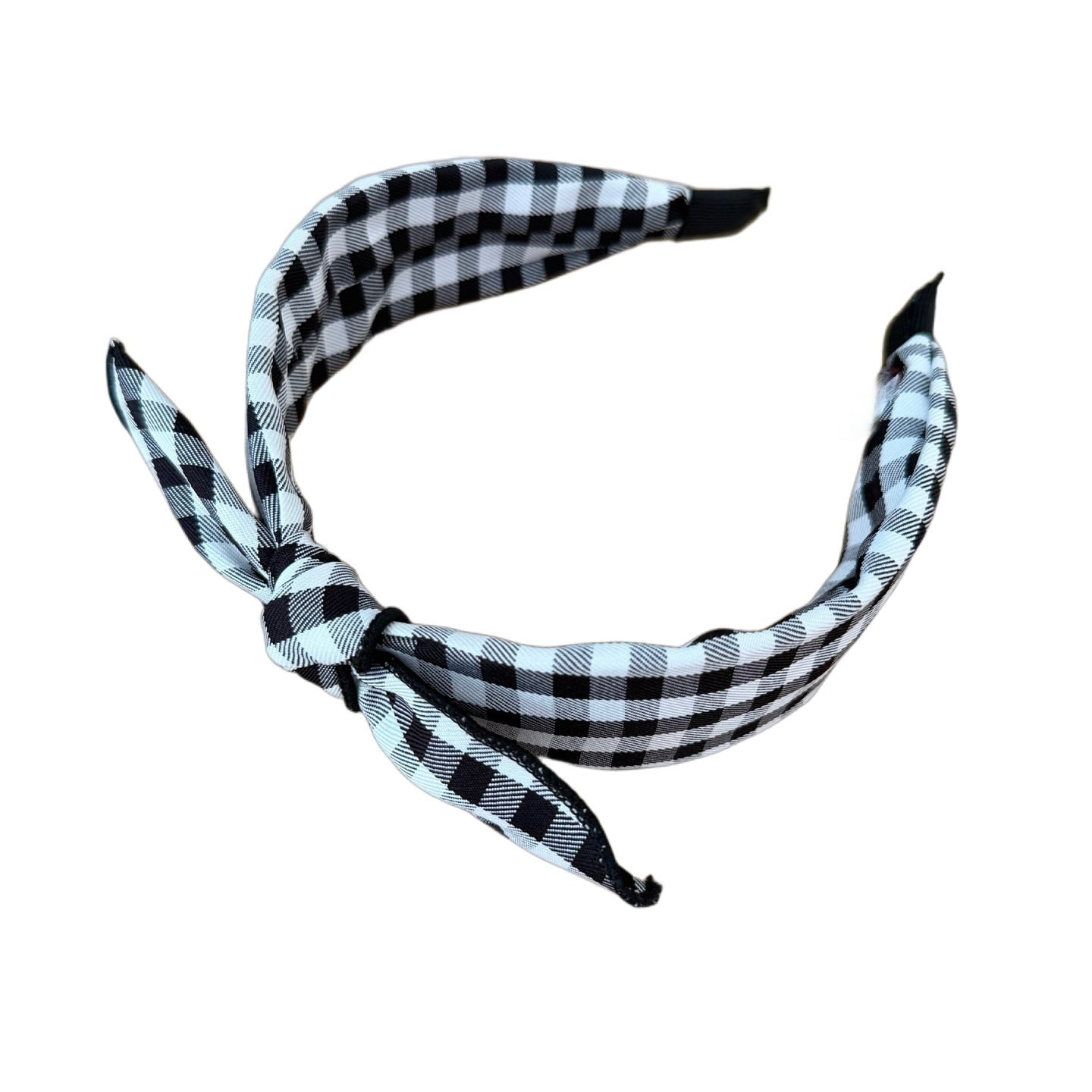 Rockabilly-Haarreif mit Karomuster und Schleife – stylisches Vintage-Accessoire im Pin-up-Look