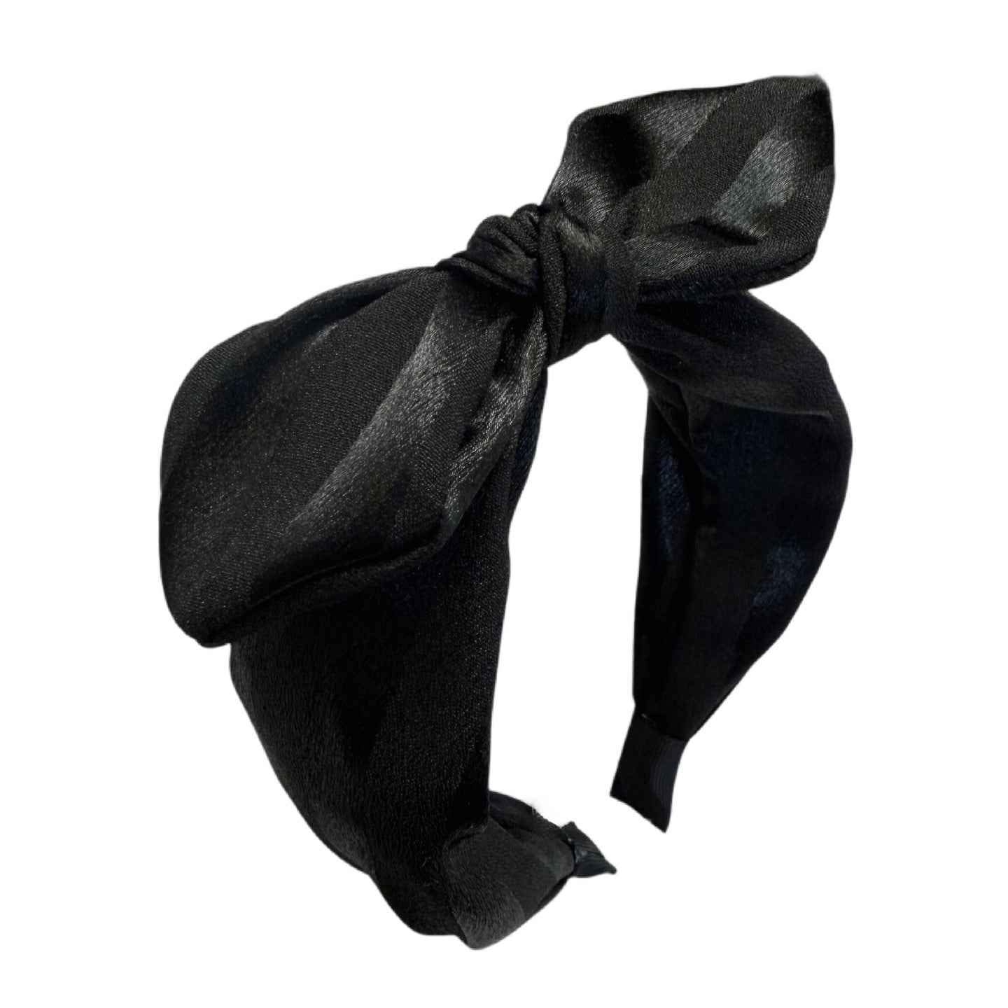 Retro‑Shine — Uni‑Gestreifter Hairband mit elegantem Glanz & Schleife