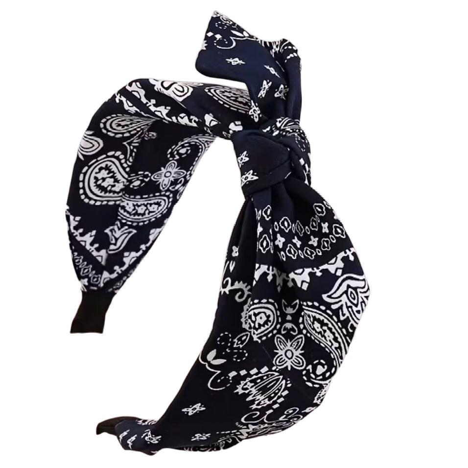Vintage Pep: Zweifarbiger Rockabilly-Haarreif mit verspieltem Muster