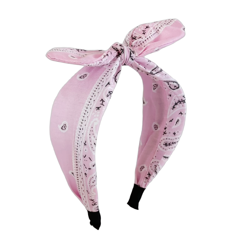 Rockabilly Jersey-Haarreif mit Schleife – gemustertes Pin-up-Accessoire im Vintage-Stil