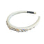 Schmaler Satin-Haarreifen mit Blüten & Strass – Zarte Eleganz mit glamourösem Glanz